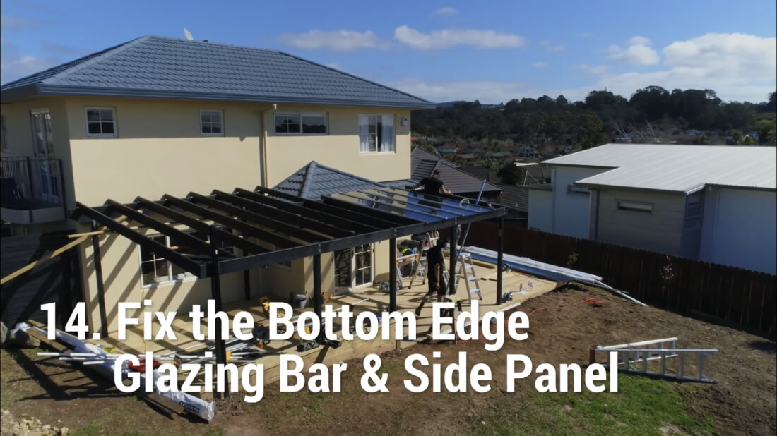 How to Install Suntuf - Fix The Bottom Edge Glazing Bar & Side Panel